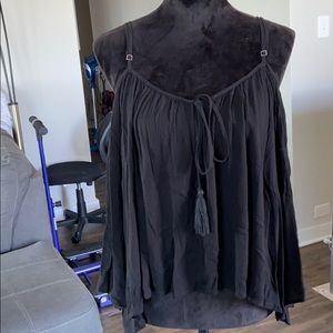 Sun & Shadow black off the shoulder long sleeve